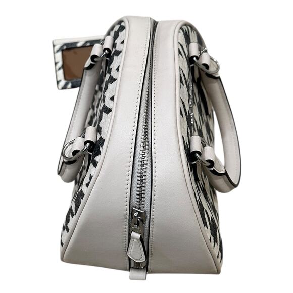 Coach Sydney Top Handle Purse & Card Holder In Houndstooth Print - Picture 4 of 12